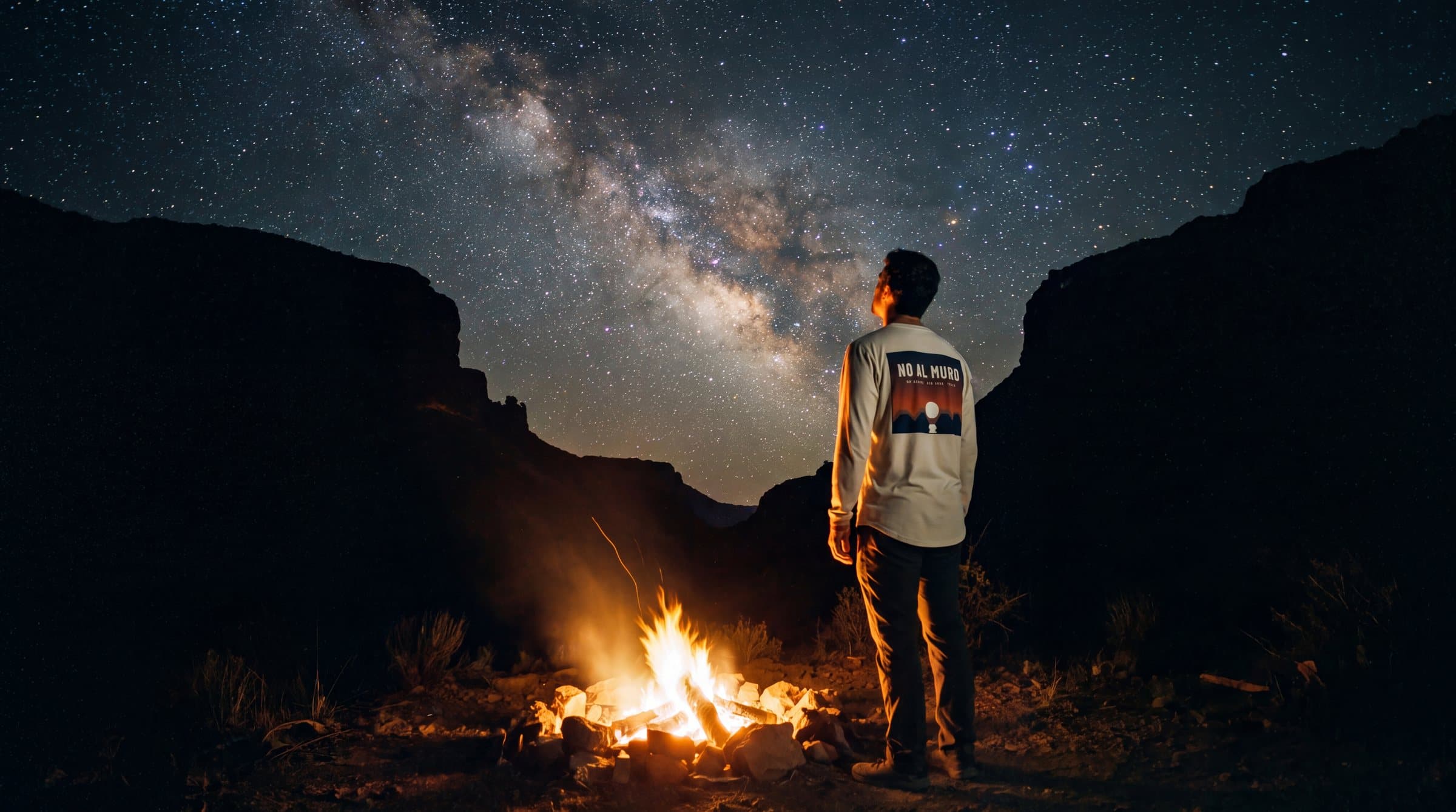 A camper under the Milky Way in Big Bend dark-sky country